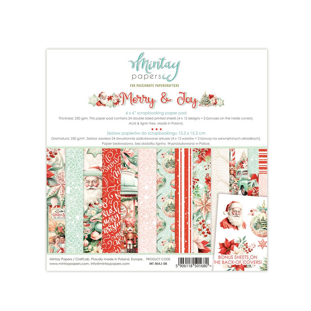 DISC - Mintay Merry & Joy 6 x 6 Paper Pad
