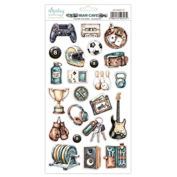 Mintay Man Cave Elements 6 x 12 Paper Stickers