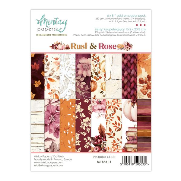 Mintay 6 x 8 Add-On Paper Pad - Rust & Rose