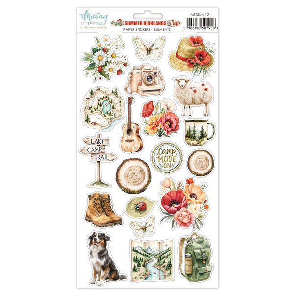 Mintay Summer Highlands: Elements 6 x 12 Paper Stickers