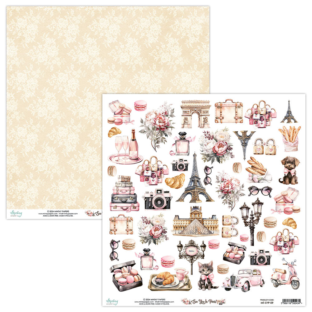 12 x 12 Elements Paper - See You In Paris