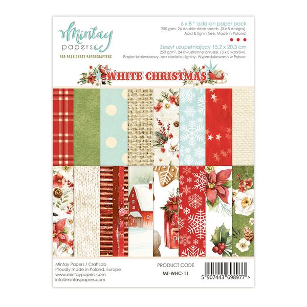 Mintay White Christmas 6 x 8 Add-On Paper Pad