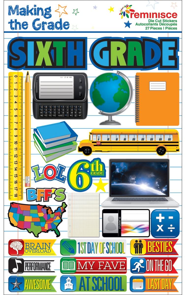 DISC - Reminisce Making the Grade: Sixth Grade Stickers