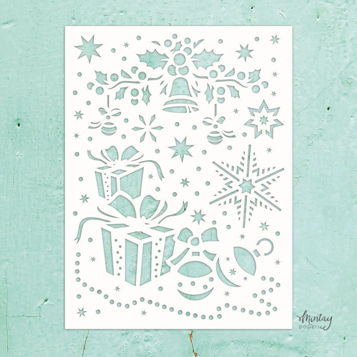 Mintay Kreativa Christmas Mix 6 x 8 Stencil