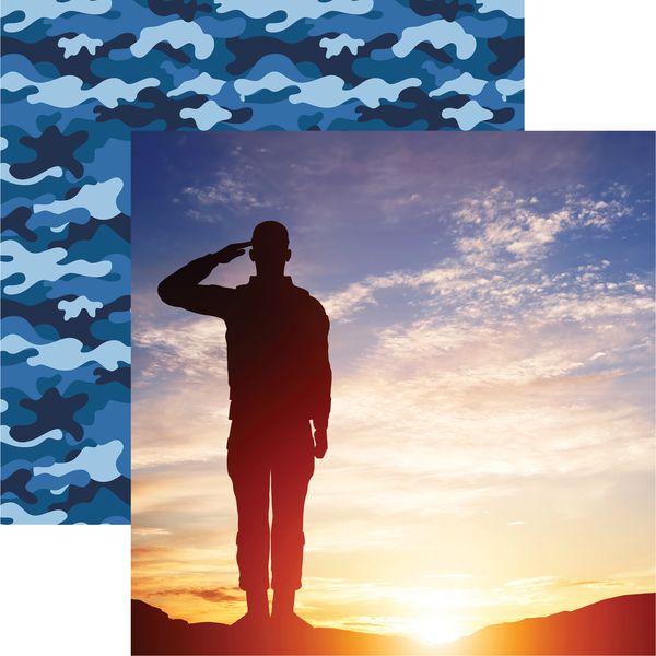 Reminisce Military Life: Salute DS Paper (1 Sheet)