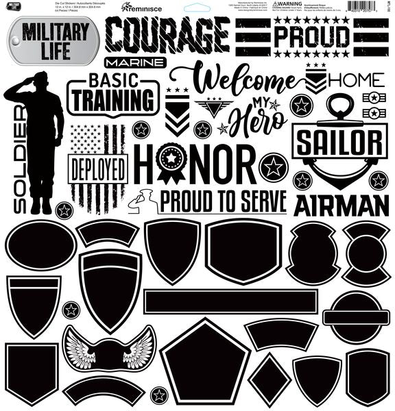 Reminisce Military Life 12x12 Sticker