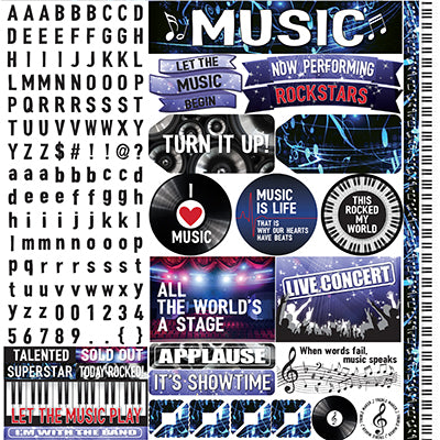 Reminisce Musicality 12x12 Alpha Variety sticker