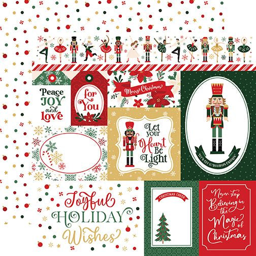Echo Park Nutcracker Christmas: Multi Journaling Cards 12x12 DS Patterned Paper (1 Sheet)