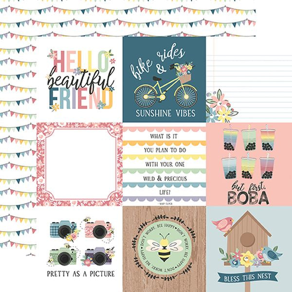 New Day 4x4Journaling Cards DS 12x12 DS Paper (1 Sheet)