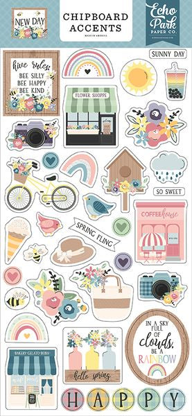 Echo Park New Day Chipboard Accents