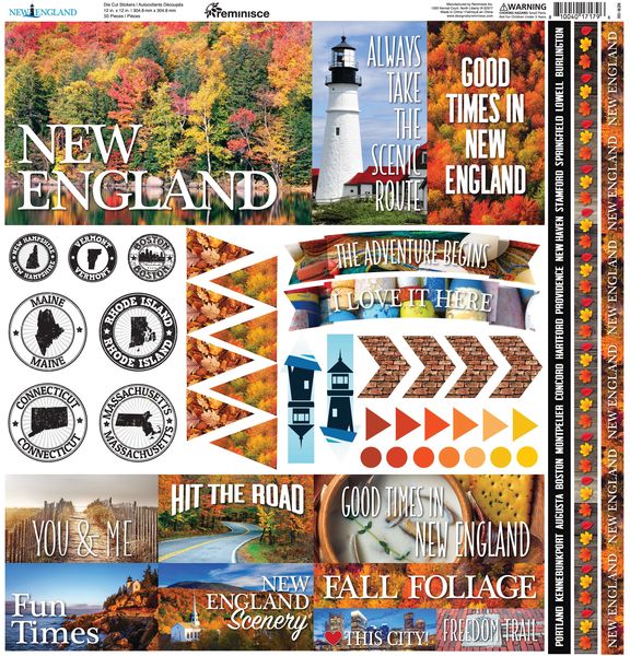 Reminisce New England: 12x12 Stickers