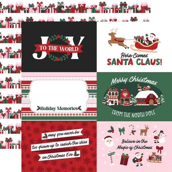 Echo Park North Pole Christmas: 6x4 Journaling Cards 12x12 DS Paper (1 Sheet)
