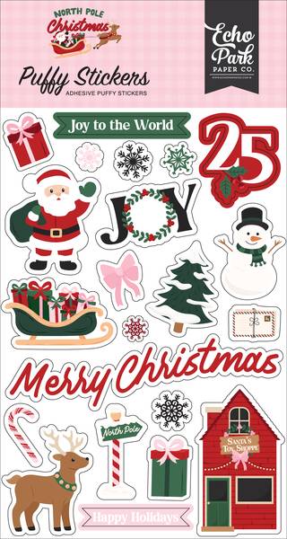 Echo Park North Pole Christmas Puffy Stickers