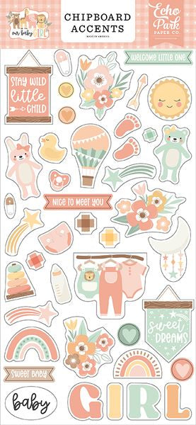 Echo Park Paper Company Our baby Girl Chipboard Accents