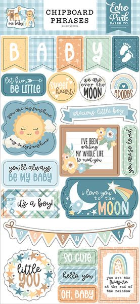 Echo Park Paper Company Our baby Boy Chipboard Phrases