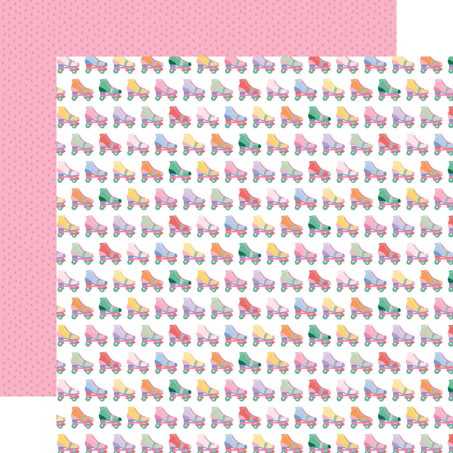Echo Park Our Groovy Summer: Roll Away Skates 12x12 Patterned Paper
