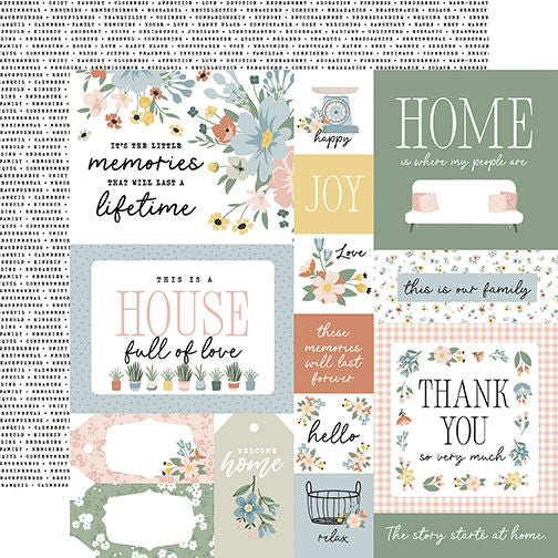 Our Happy Place Multi Journaling Cards 12x12 DS Patterned Paper (1 Sheet)