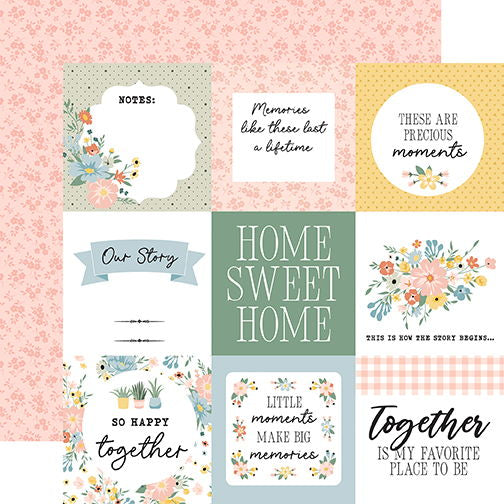 Our Happy Place 4x4 Journaling Cards 12x12 DS Patterned Paper (1 Sheet)