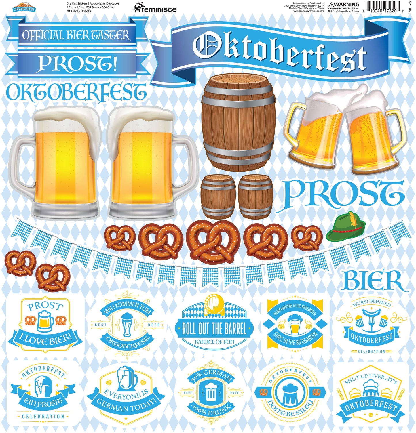 Reminisce Oktoberfest 12x12 Custom Stickers