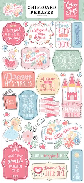 Echo Park Paper Company Our Little Princess Chipboard Phrases