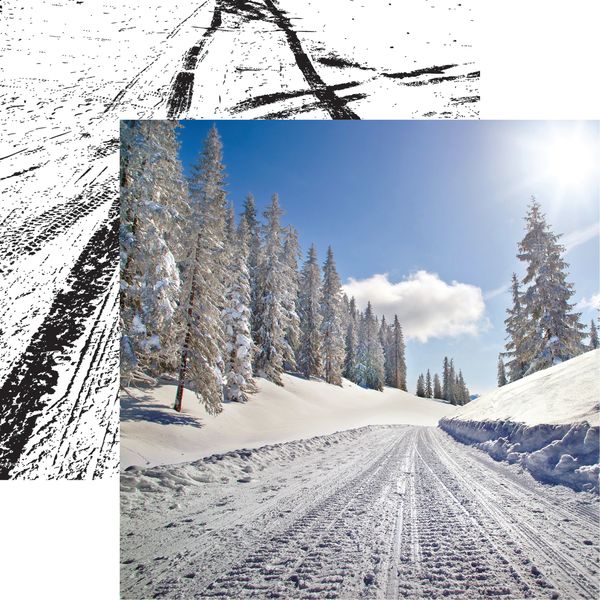 Reminisce Off Road Adventure: Winter Trails DS Paper (1 Sheet)