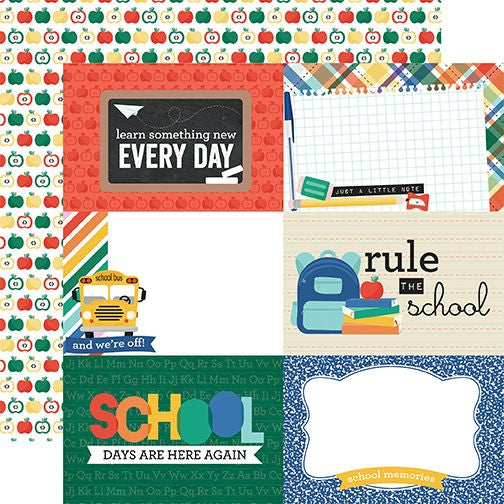 Echo Park Off to School 6X4 Journaling Cards DS Paper (1 Sheet)