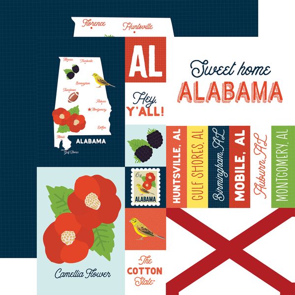 Echo Park Our United States: Alabama DS Paper (1 sheet)