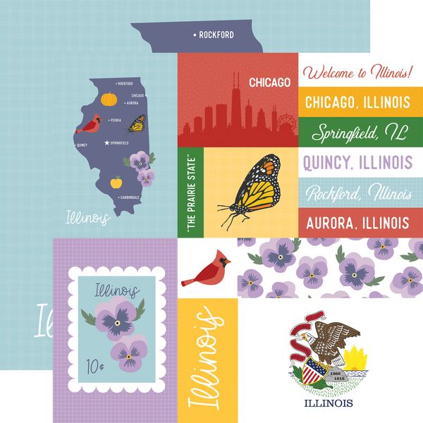 Echo Park Our United States: Illinois DS Paper (1 sheet)