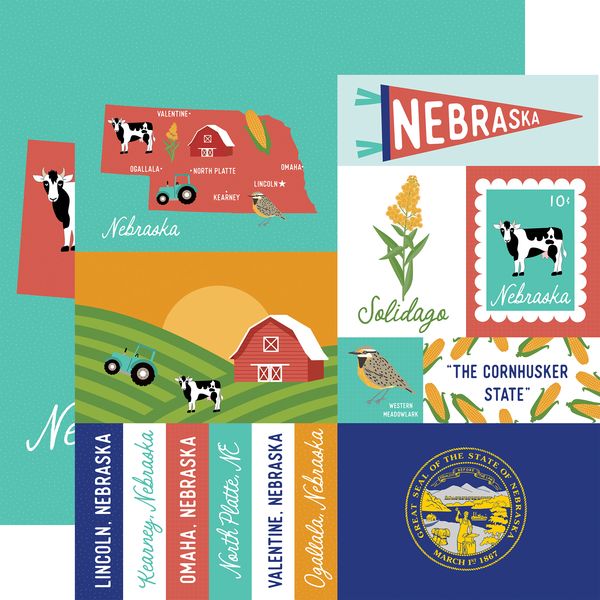 Echo Park Our United States: Nebraska DS Paper (1 sheet)