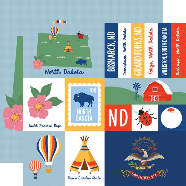 Echo Park Our United States: North Dakota DS Paper (1 sheet)