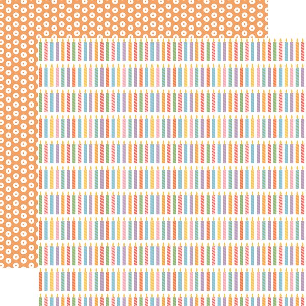 Echo Park Party Animal Cake Candles 12x12 DS Patterned Paper (1 Sheet) (1 Sheet)