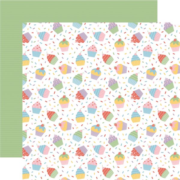 Echo Park Party Animal Cupcakes And Confetti 12x12 DS Patterned Paper (1 Sheet) (1 Sheet)