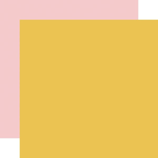 Echo Park Party Animal: Yellow / Pink 12x12 Coordinating Solid Paper (1 Sheet)