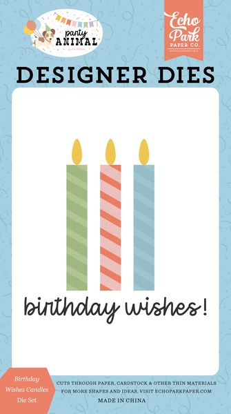 Echo Park Party Animal Birthday Wishes Candles Small Die Set