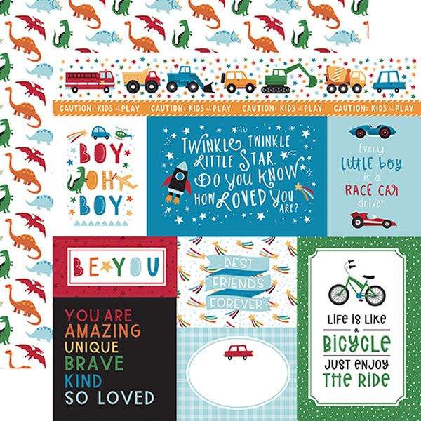 Echo Park -Play all Day Boy-Multi Journal Cards - 12x12 Paper