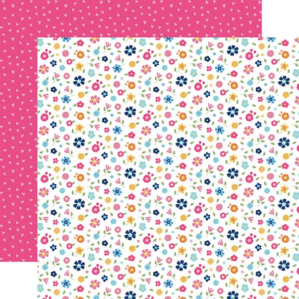 Play All Day Girl Mixed Floral DS Paper (1 Sheet)
