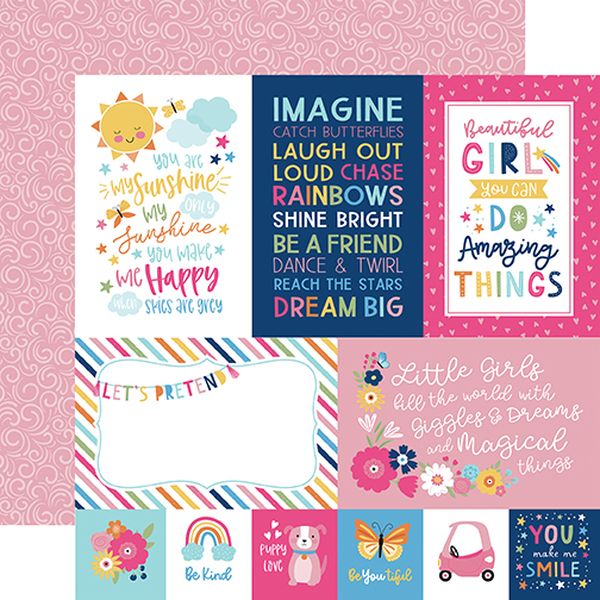 Play All Day Girl 4X6 Journaling Cards DS