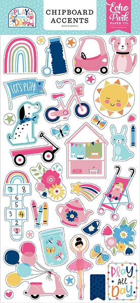 Echo Park Play All Day Girl 6x13 Chipboard Accents