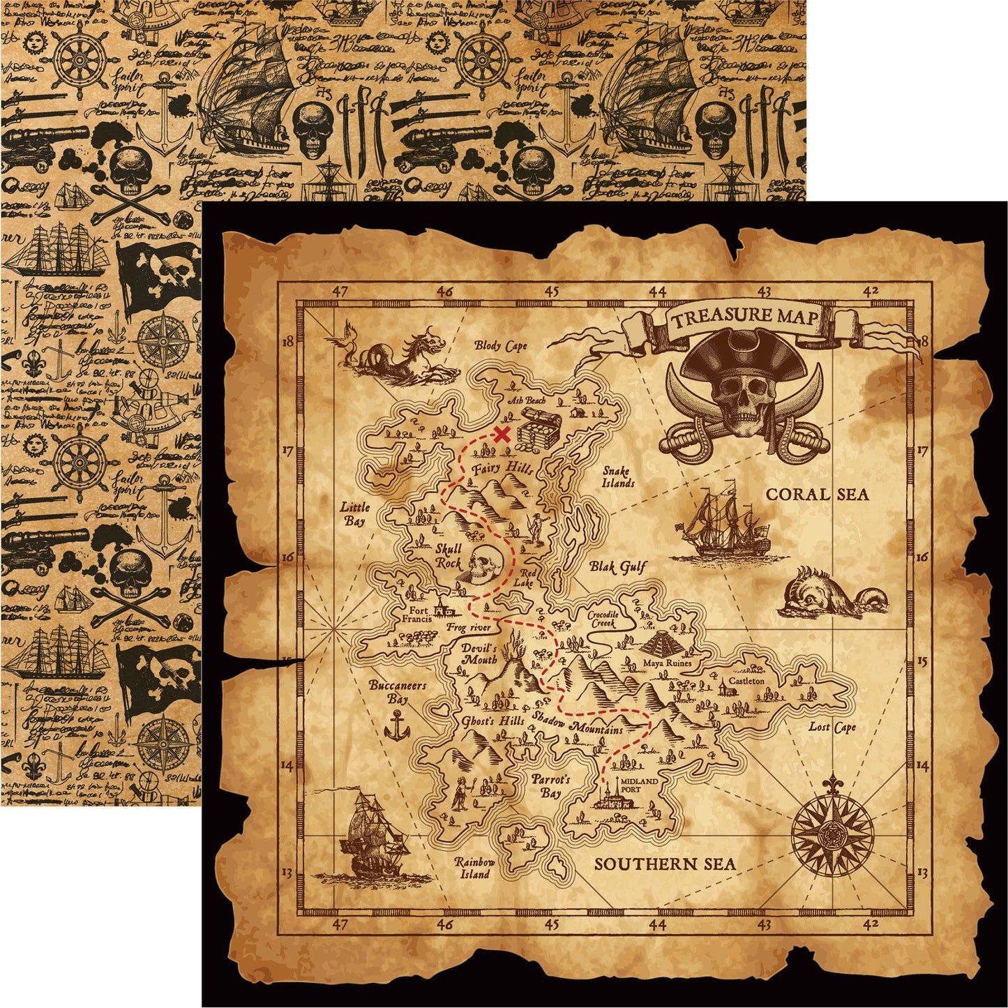Reminisce A Pirate's Life for Me: Treasure Hunt DS Paper (1 Sheet)