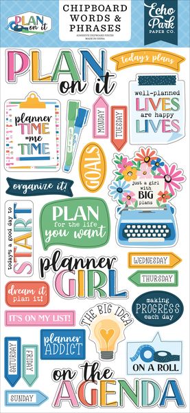 Echo Park Echo Park Plan On It 6x13 Chipboard Word & Phrases