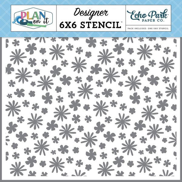 Echo Park Plan on It: Fun Plans Floral Stencil