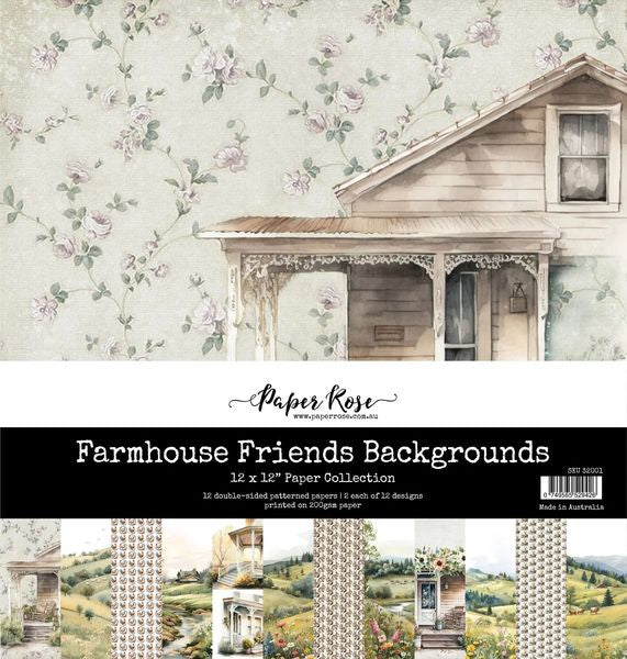 Paper Rose Farmhouse Friends Backgrounds 12x12 Paper Collection 32001