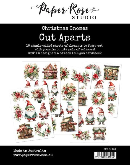 Paper Rose Christmas Gnomes Cut Aparts Paper Pack