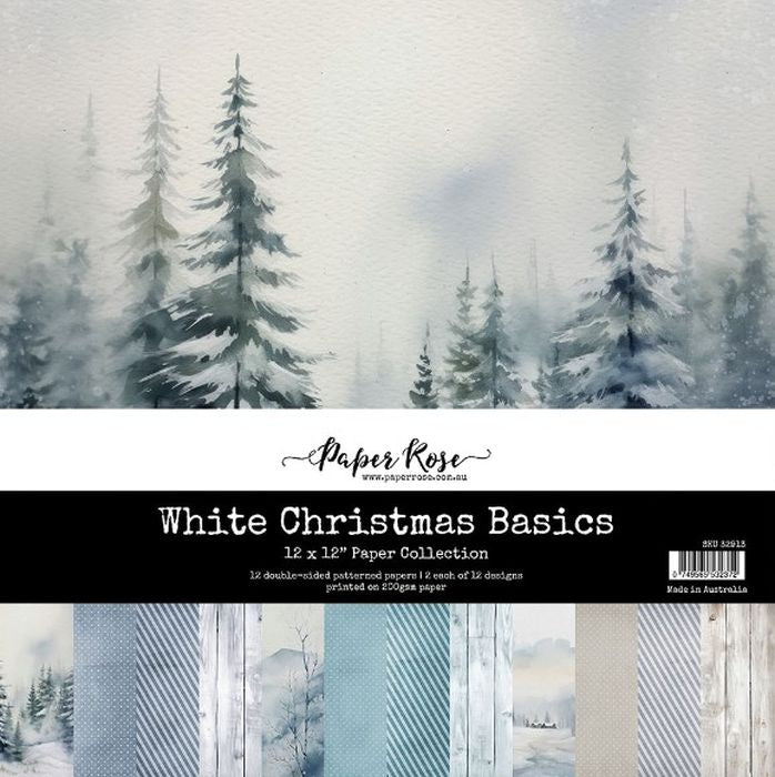 Paper Rose White Christmas Basics 12x12 Paper Collection