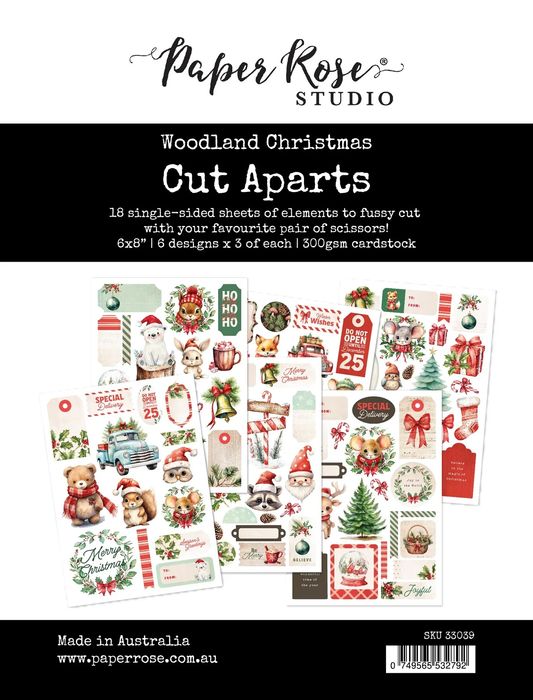 Paper Rose Studio Woodland Christmas Cut Aparts Paper Pack 33039