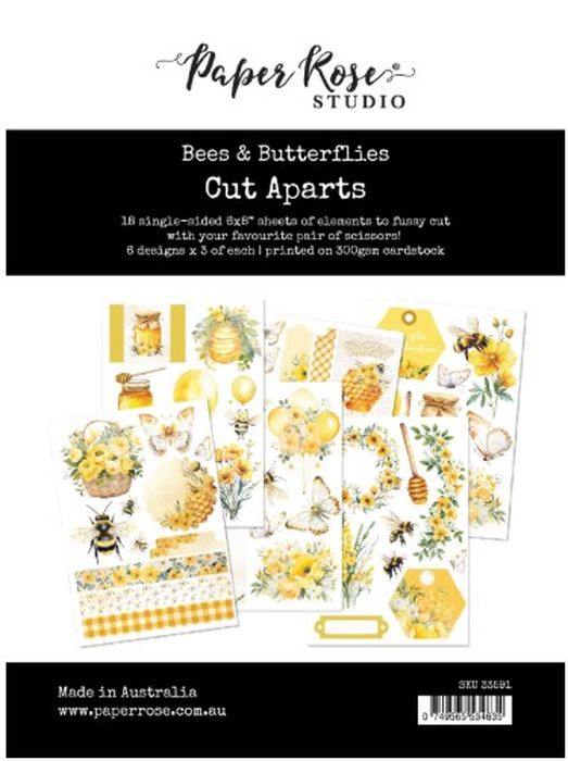 Paper Rose - Bees & Butterflies Cut Aparts Paper Pack