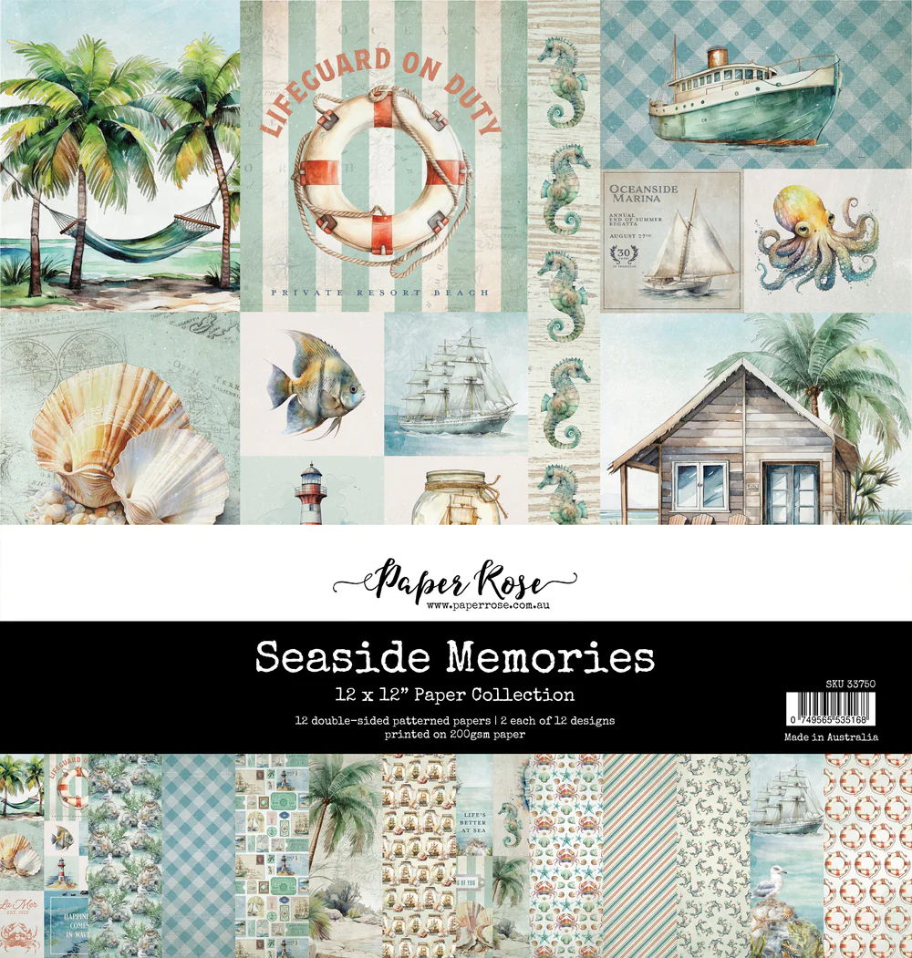 Paper Rose Seaside Memories 12x12 Paper Collection