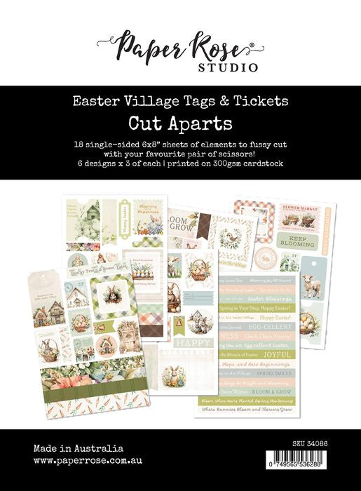 Paper Rose Studio Easter Village Tags & Tickets Cut Aparts