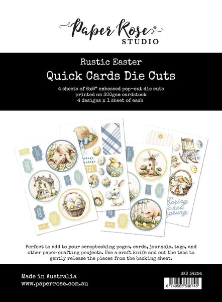 Paper Rose Rustic Easter 6x8" Quick Cards Die Cuts
