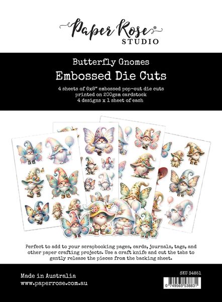 Butterfly Gnomes Embossed Die Cuts 34851
